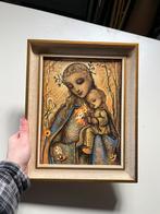 Prachtige prent van Maria in kader, Antiek en Kunst, Antiek | Religie, Ophalen of Verzenden