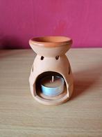 Terracotta geurolie geurbrander theelichthouder, Huis en Inrichting, Woonaccessoires | Kandelaars en Kaarsen, Overige materialen
