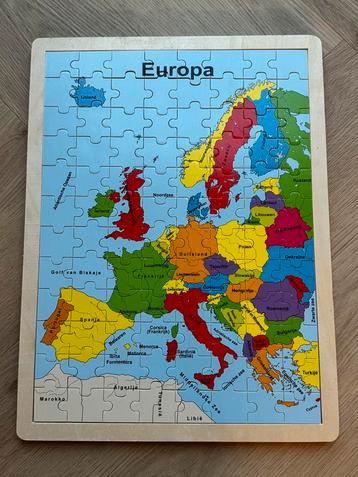 Nieuwe leerzame puzzel Europa met houten houder 
