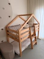 Houten half Hoogslaper huisbed 160x70 matras bed huisje, Ophalen, Gebruikt, Halfhoogslaper