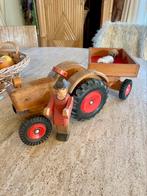 Traktor hout met aanhanger vrije school, Kinderen en Baby's, Speelgoed | Houten speelgoed, Ophalen of Verzenden, Zo goed als nieuw