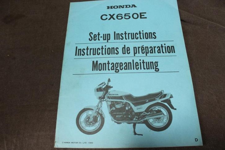 Honda CX650E 1982 motorcycle set up instructions CX 650 E, Motoren, Handleidingen en Instructieboekjes, Honda, Ophalen of Verzenden