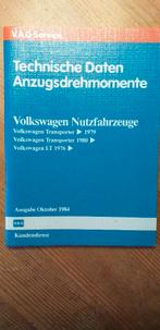 VW T2 T3 LT Gegevens en Aantrekmomenten, Auto-onderdelen, Overige Auto-onderdelen, Ophalen of Verzenden, Gebruikt, Volkswagen