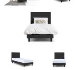 Boxpring 1-persoonsbed, Ophalen, 90 cm, Eenpersoons, Zwart