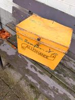 Oude metalen opbergblik, Antiek en Kunst, Curiosa en Brocante, Ophalen