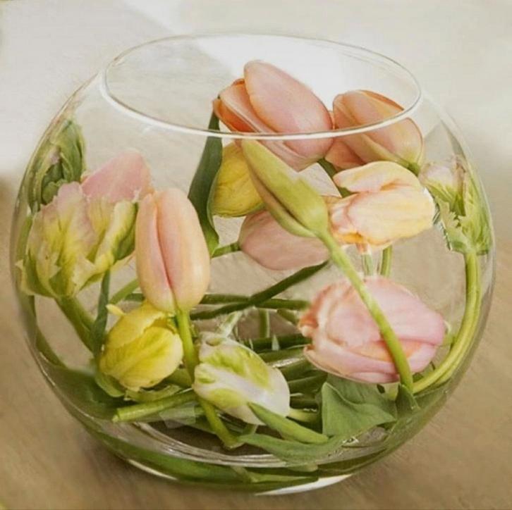 3 nw. glazen deco-/ bloempotten/ kommen voor vele doeleinden, Huis en Inrichting, Woonaccessoires | Vazen, Overige kleuren, Minder dan 50 cm