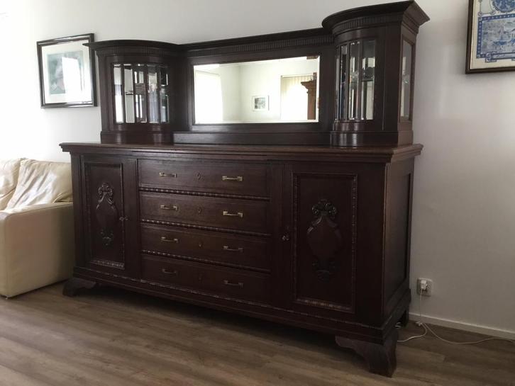 Antieke Engelse vitrinekast, Antiek en Kunst, Antiek | Overige Antiek, Ophalen