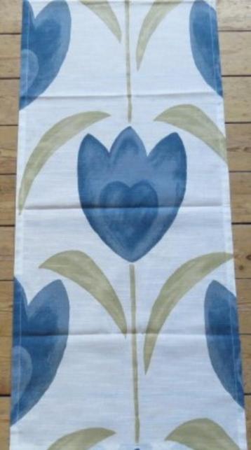 Vintage lap stof Zweeds design creme met blauwe tulp NIEUW beschikbaar voor biedingen