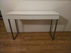 Hoogglans wit bureau / side table, Ophalen, Gebruikt, 100 tot 150 cm, Modern