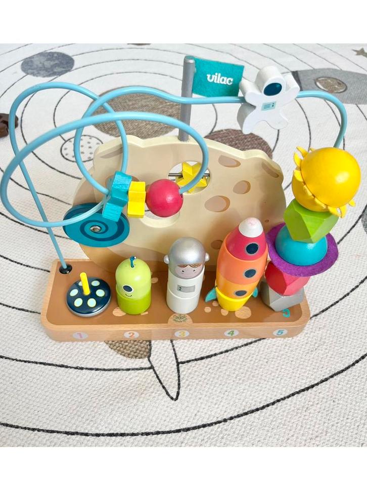 Vilac Houten Motoriek Speelgoed Ruimte Thema, Kinderen en Baby's, Speelgoed | Babyspeelgoed, Gebruikt, Overige typen, Ophalen of Verzenden