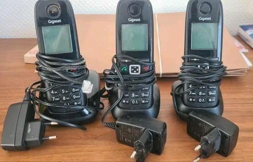 Set van 3 draadloze telefoons Gigaset Siemens AS405, Ophalen of Verzenden, Gebruikt, 3 handsets