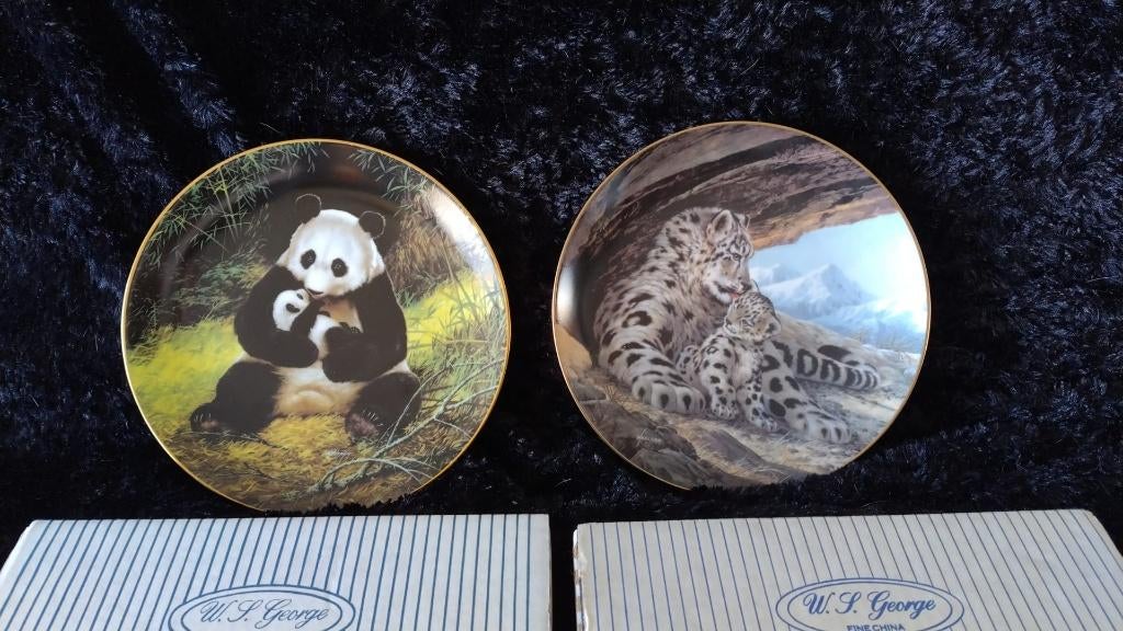 Will Nelson- Wandbord Panda en Snow Leopard, Ophalen of Verzenden
