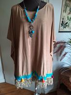 Suedine ibiza boho style tuniek franjes maat m l, Kleding | Dames, Blouses en Tunieken, Ophalen of Verzenden, Gedragen, Maat 42/44 (L)