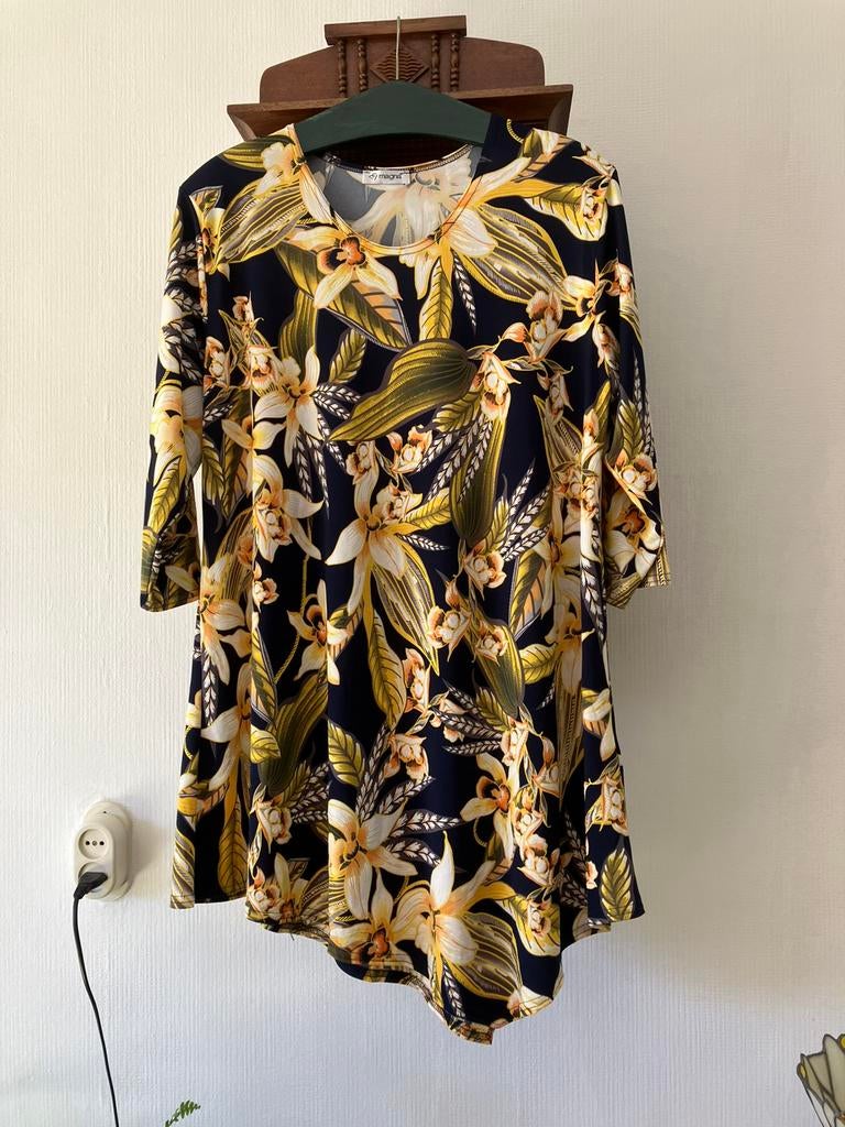 Magna lang ahirt met punt zwart/gele print 48/50 nieuw, Ophalen of Verzenden, Nieuw, Zwart, Blouse of Tuniek