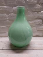 Groene glazen vaas zzing, Verzenden, Minder dan 50 cm, Groen, Glas