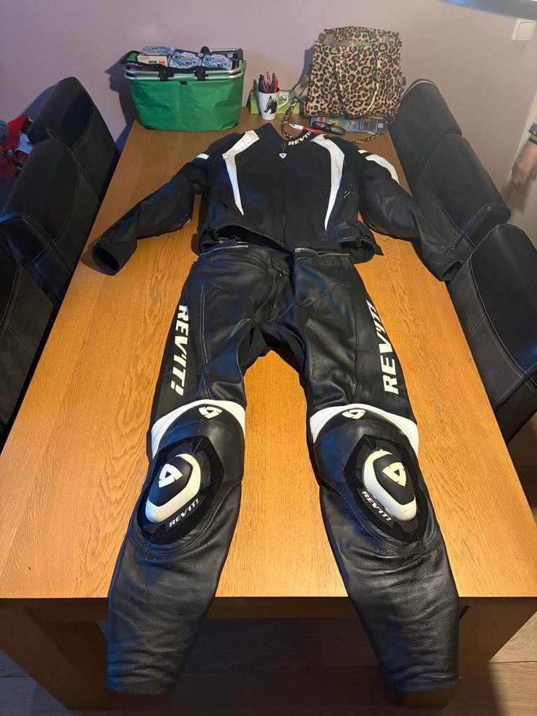 Rev'it! leren combipak (jas en broek), Motoren, Kleding | Motorkleding, Combipak, Heren, Tweedehands, Ophalen of Verzenden