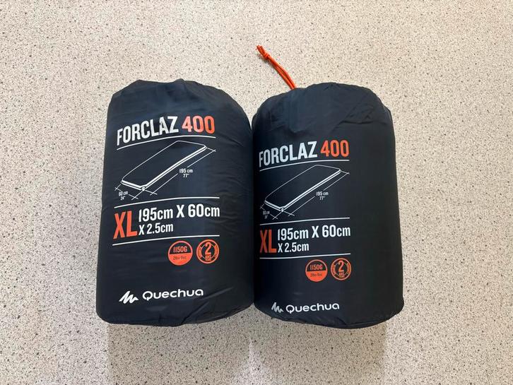 2x Forclaz 400 zelfopblazende slaapmatten 195x60cm, Caravans en Kamperen, Slaapmatten, Zo goed als nieuw, 1-persoons, Ophalen