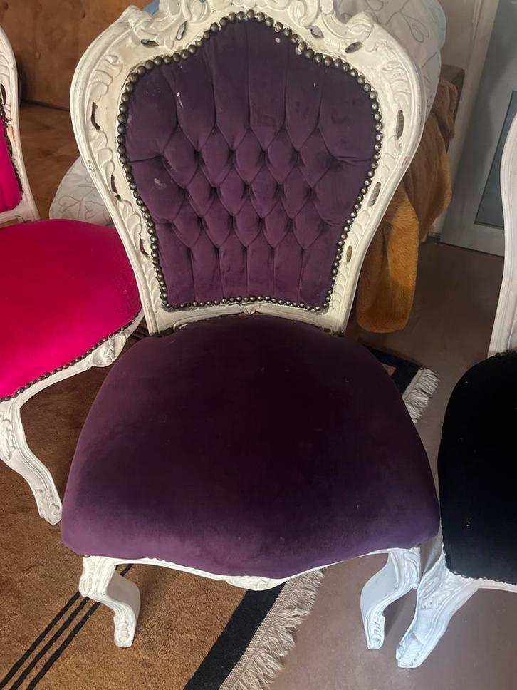 Barok stoel paars - Vintage design, Huis en Inrichting, Stoelen, Gebruikt, Eén, Hout, Overige kleuren, Ophalen of Verzenden