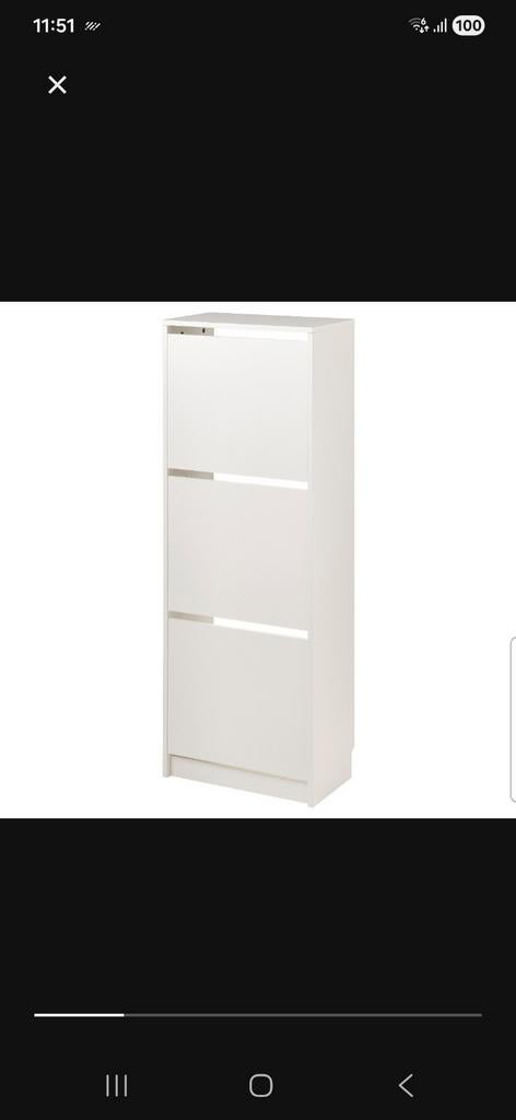 IKEA schoenenkast met 3 vakken - wit, Ophalen, Gebruikt, Modern