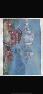 Linnen doek / schilderij Japan, Antiek en Kunst, Kunst | Schilderijen | Klassiek, Ophalen of Verzenden