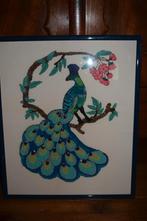 prachtig exclusief schilderij van een pauw, Minder dan 50 cm, 50 tot 75 cm, Ophalen of Verzenden, Zo goed als nieuw