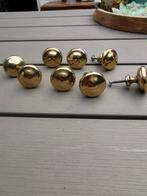 8 zware koperen kastknoppen - massief messing, Ophalen of Verzenden, Gebruikt