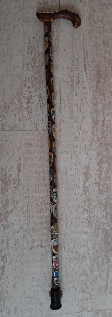 Antieke wandelstok boordevol emblemen!, Antiek en Kunst, Ophalen of Verzenden