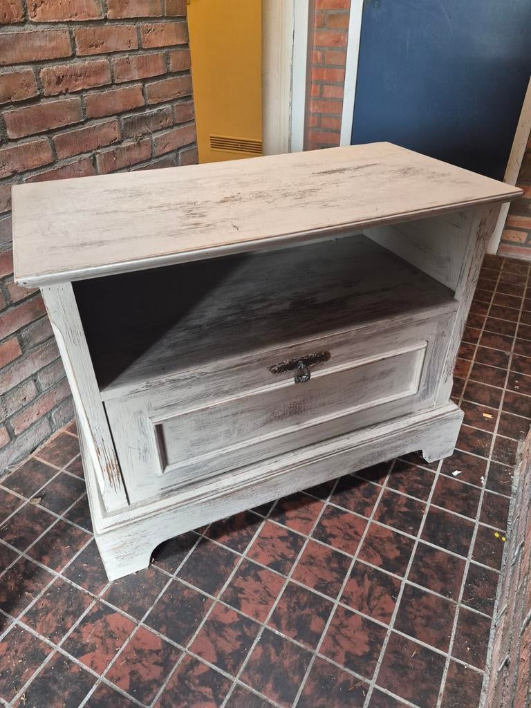 Lichtgrijs gepimpt kastje - Uniek en stijlvol, Ophalen, Zo goed als nieuw