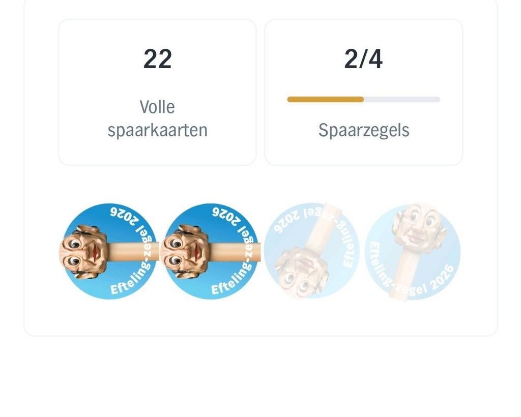 Eftelingzegels - spaaractie Albertheijn, Eén persoon, Kortingsbon, Pretpark