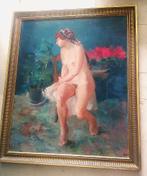 Zittend beschaafd naakt in interieur '76 - model Leny ?, Ophalen