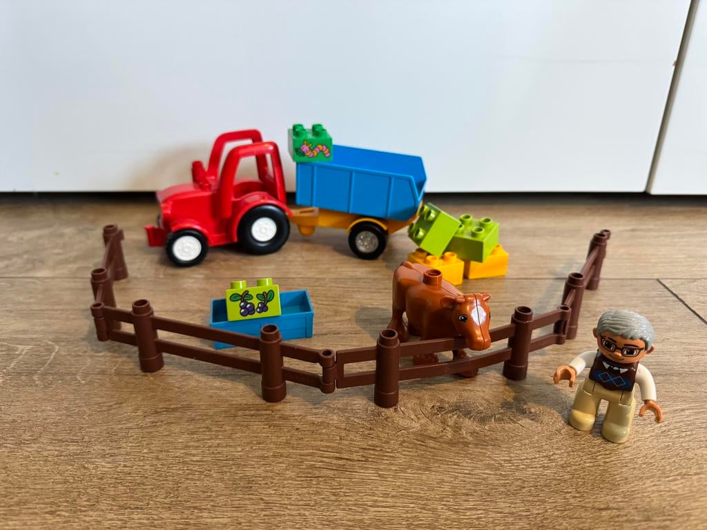 LEGO DUPLO Boerderij tractor 10950 – dieren verzorgen, Ophalen of Verzenden, Zo goed als nieuw, Duplo
