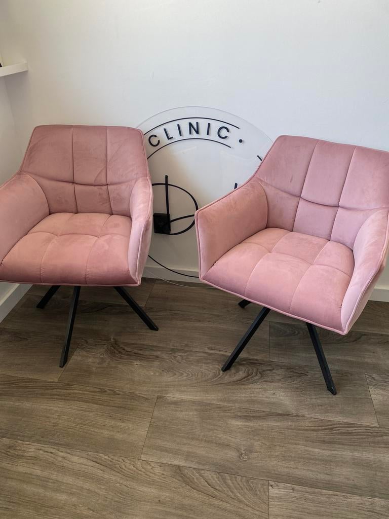 2x zgan eetkamerstoelen, Huis en Inrichting, Fauteuils, Ophalen, Zo goed als nieuw, Minder dan 75 cm, 50 tot 75 cm