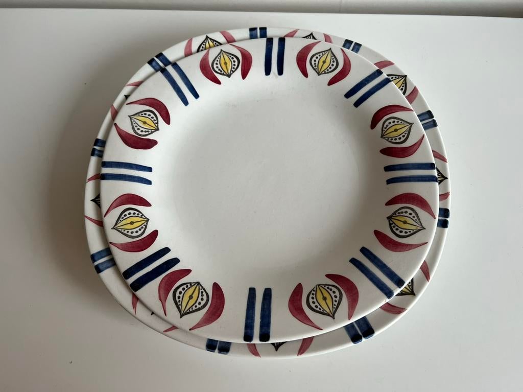 2 Vintage Rörstrand Delikat Ontbijt en Dinerbord M. Westman, Ophalen of Verzenden