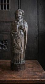 Groot handgesneden houten monnik/heiligenbeeld - 60 cm, Ophalen of Verzenden