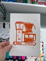 Linosnede afdruk Moccamaster 15x20 cm 🧡oranje, Ophalen of Verzenden