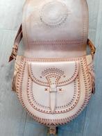 Unieke tuigleren schoudertas Ibiza stijl, Ophalen of Verzenden, Zo goed als nieuw, Leer