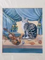 Mooie originele litho uit Engeland van poes of kat 27-28 cm., Ophalen of Verzenden