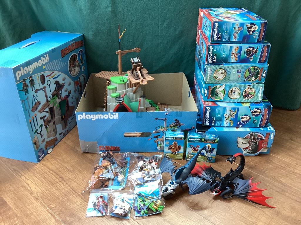 Véél Playmobil Hoe tem je een draak? (13 sets + extra’s), Ophalen, Zo goed als nieuw, Complete set