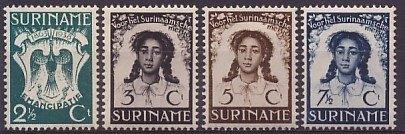 Suriname 183-186 Ongebruikt met Gom, Verzenden, Postfris