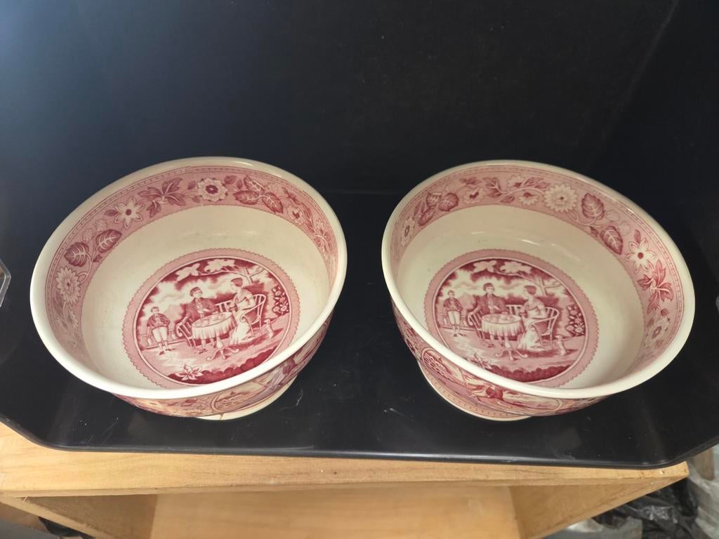 Twee porseleinen kastkommen Royal Sphinx decr Teadrinker, Antiek en Kunst, Ophalen of Verzenden