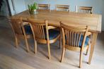 Eettafel, massief eiken met 6 stoelen., Huis en Inrichting, Complete inboedels, Ophalen