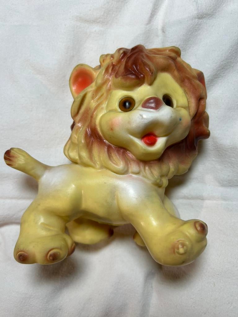 Rubberen Leeuw piep beest, jaren ‘60, Italiaans merk Ledra, Antiek en Kunst, Antiek | Speelgoed, Ophalen of Verzenden