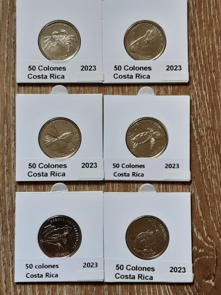 6x 50 colones costa rica 2023 unc kk f.19.4, Ophalen, Midden-Amerika
