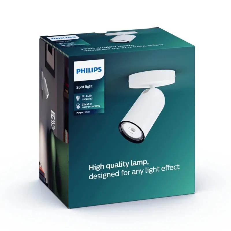 Philips Pongee plafond-spotlight wit, Huis en Inrichting, Lampen | Spots, Ophalen, Nieuw, Metaal of Aluminium, Plafondspot of Wandspot