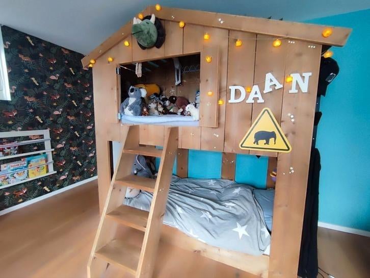 Stoer Steigerhouten Kinderbed Boomhut - stapelbed, Ophalen of Verzenden, Nieuw, 180 cm of meer, 85 tot 100 cm