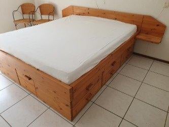 Bed, 2 persoons, Ophalen, Gebruikt, Bruin, Tweepersoons