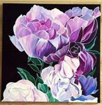 Nieuw handgeschilderd schilderij in paars / roze, Ophalen of Verzenden