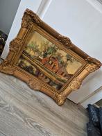 Oud Hollands Landschap Schilderij met Gracht en Huis, Antiek en Kunst, Kunst | Schilderijen | Klassiek, Ophalen of Verzenden