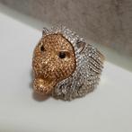 14kt gouden zware ring bezet met steentjes, 21 gram!, Sieraden, Tassen en Uiterlijk, Ringen, 19 tot 20, Heer, Ophalen of Verzenden