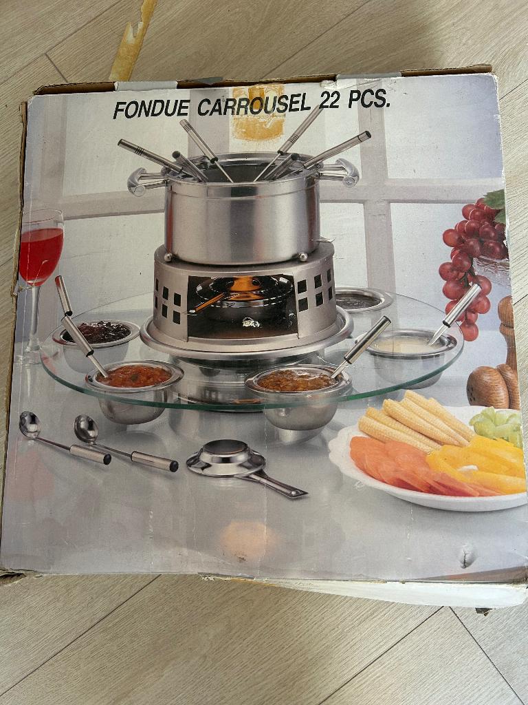 Fondue carrousel 22pcs, Ophalen, Nieuw, Fondueset